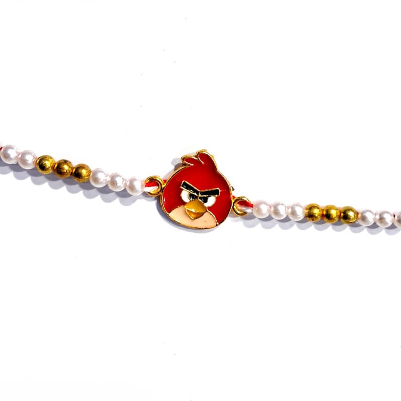 Angry bird cartoon rakhi with pearls for super baby