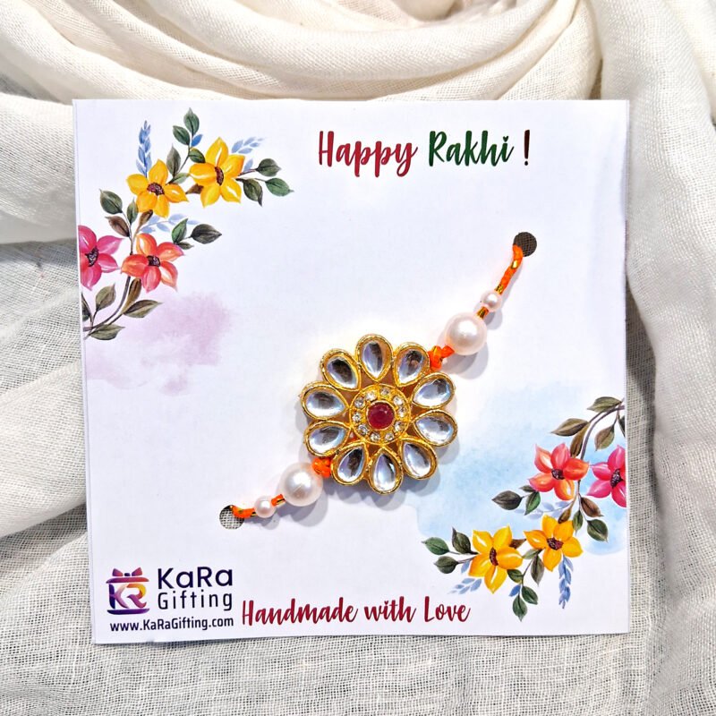 Kundan Flower Rakhi