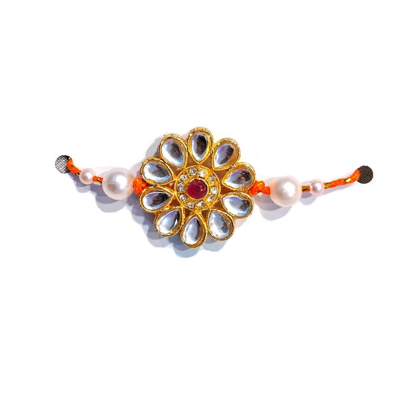 Kundan Flower Rakhi