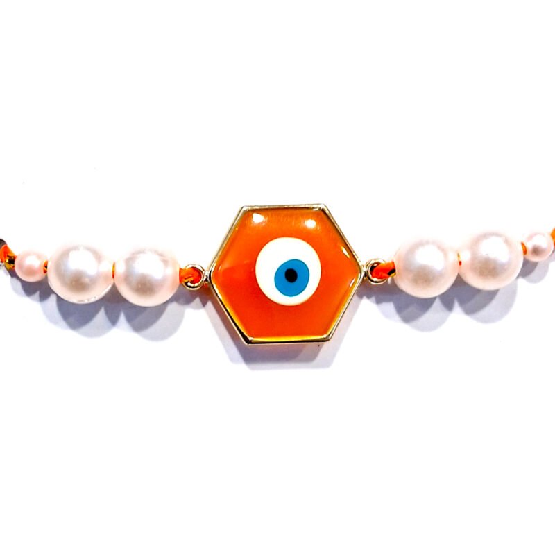 Orange Evil Eye Rakhi