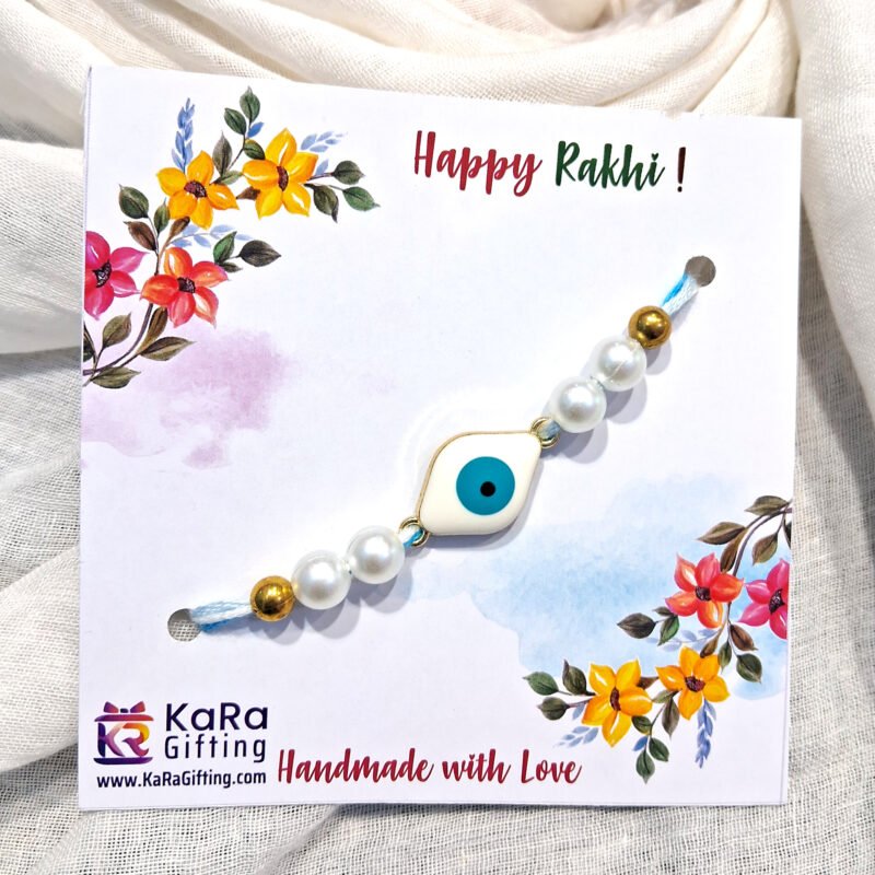 White Evil Eye Rakhi