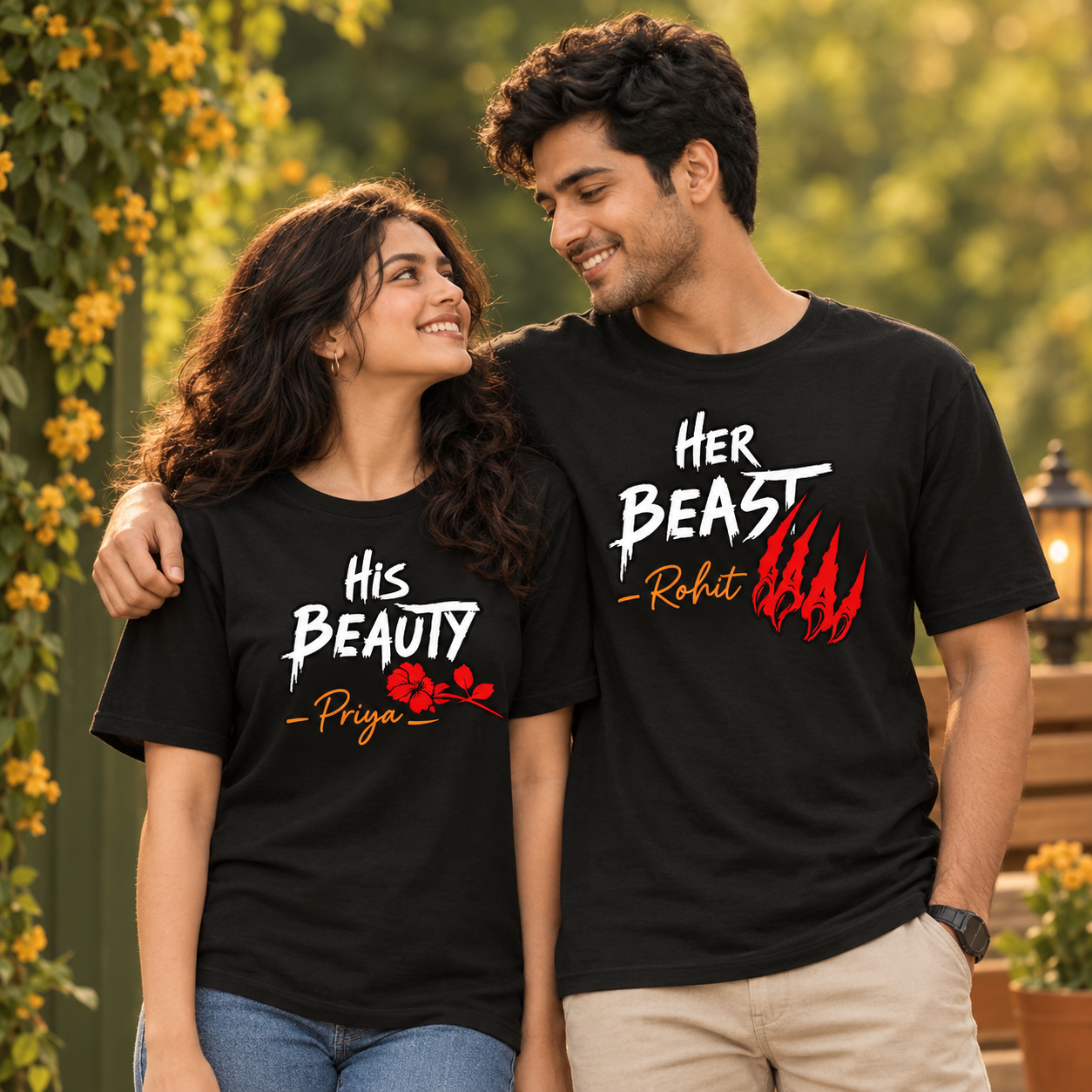 Best Personalised Couple Tshirt KaRa Gifting