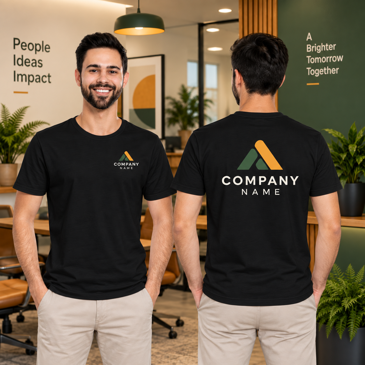 Corporate Customised TShirt Round Neck Black