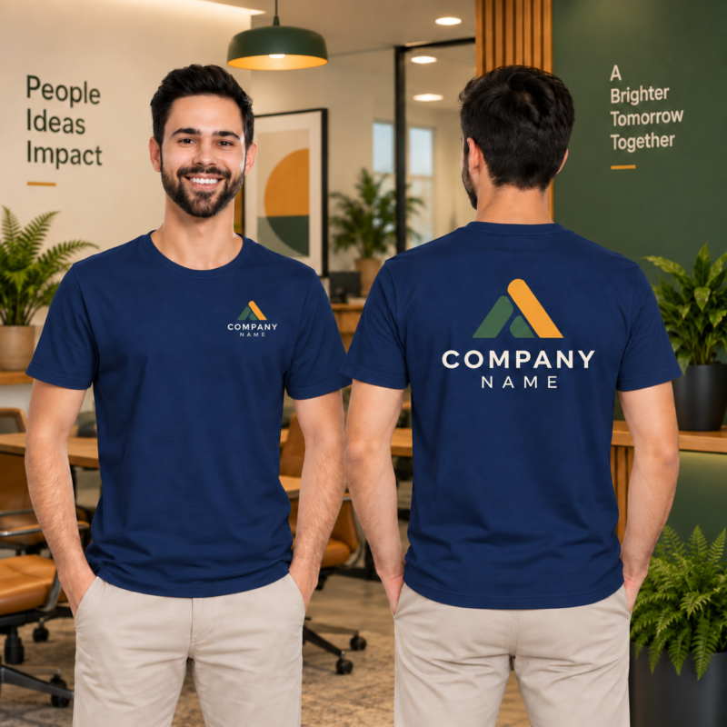 Corporate Customised TShirt Round Neck Blue