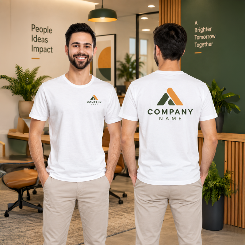 Corporate Customised TShirt Round Neck White