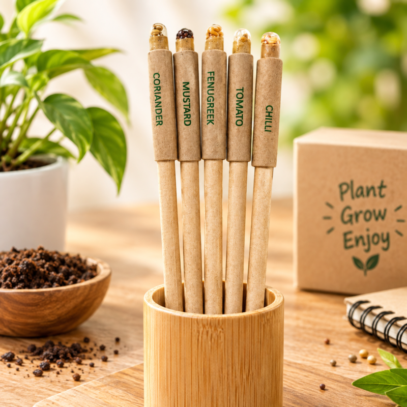 plantable seed pen eco friendly sustainable green gift personalized customized pen seed pencil